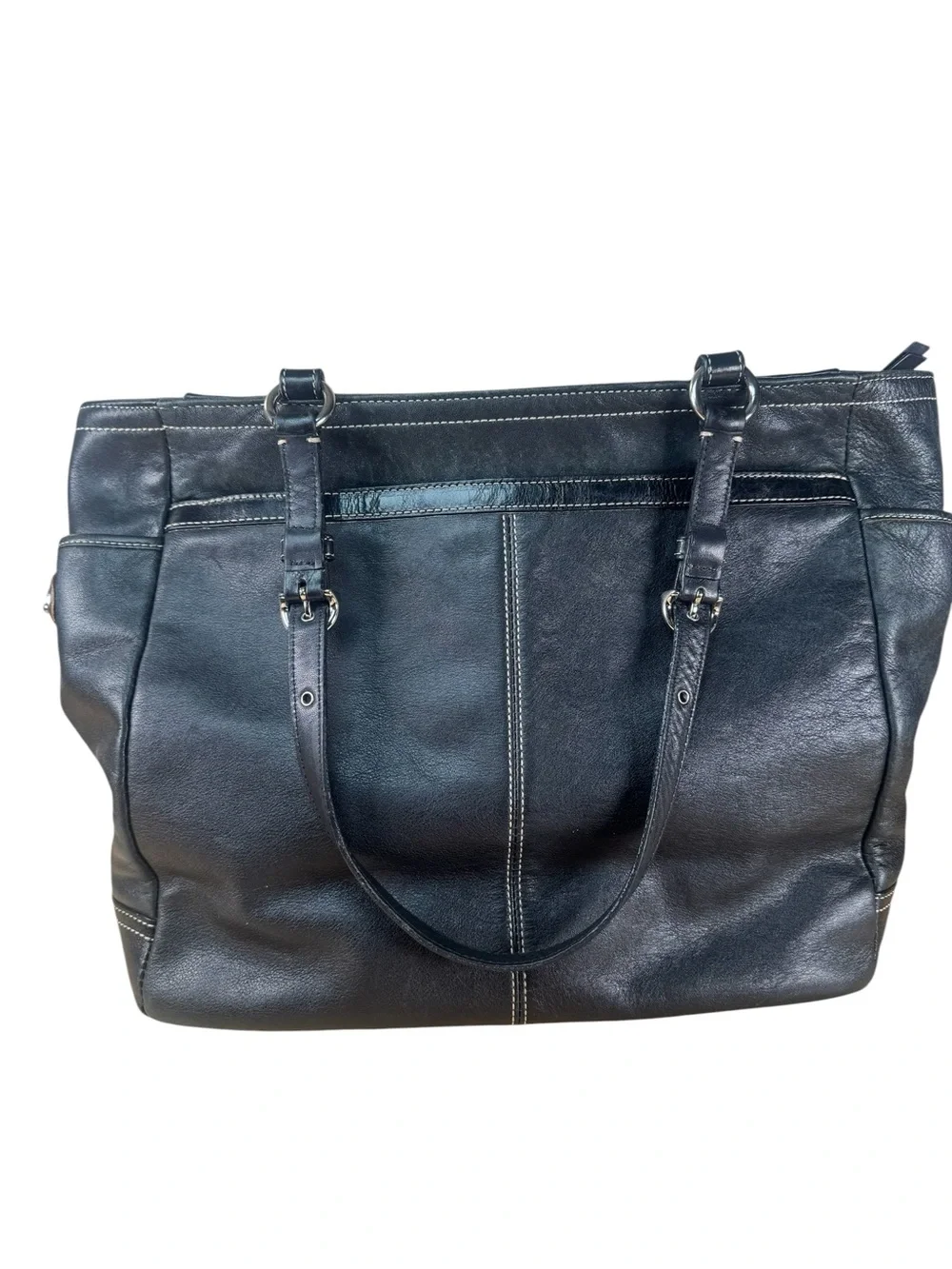 Coach Soho Pleated Gallery Large Tote Bag F14673 Black Leather Cute Shoulder Bag